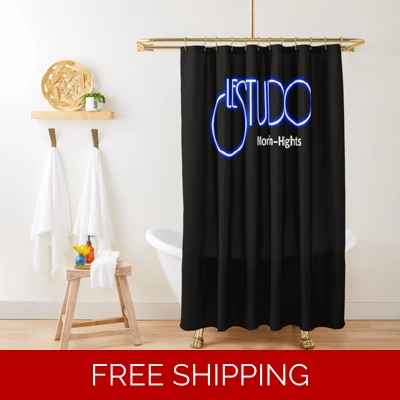 Le Studio Shower Curtain A Black White & Blue Logo MH Le Studio Shower Curtain A Black White & Blue Logo MH